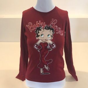Betty Boop Long Sleeve Red Top
